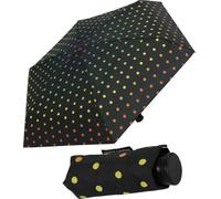 Happy Rain Ultra Mini Parapluie de Poche pour Femme Motif Pois Arc-en-Ciel Noir et Multicolore