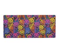 Happy Rainbow Cheetah Cubs Grand tapis de souris multifonction pour bureau studio 80 x 30 cm