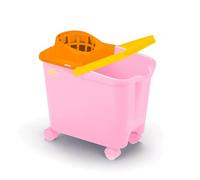 Happy Rainbow Seau de serpillère avec essoreur et roulettes pivotantes recyclées 14 l Durable Idéal pour Le Nettoyage des sols et la Maison