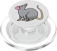Happy Rat Rongeur Souris Animal Domestique Queue Grise PopSockets PopGrip pour MagSafe