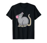 Happy Rat Rongeur Souris Animal Domestique Queue Grise T-Shirt