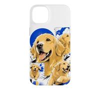 Happy Retriever Chien Urban Kawaii Comic Style Coque pour iPhone 14 Plus
