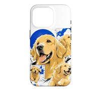 Happy Retriever Chien Urban Kawaii Comic Style Coque pour iPhone 16 Pro