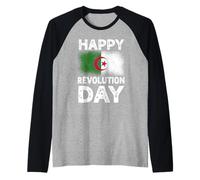 Happy Revolution Day Drapeau Algérie Indépendance Algérie Manche Raglan
