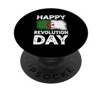 Happy Revolution Day Drapeau Algérie Indépendance Algérie PopSockets PopGrip Adhésif