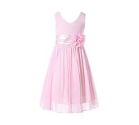 HAPPY ROSE Robe de Fille d'honneur Junior Robes de soirée de Bal Mousseline Blush Rose 14 Ans