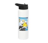Happy Rubber Canard en caoutchouc Surfing Kanagawa Wave Kawaii Vaporwave Stainless Steel Insulated Water Bottle