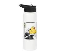 Happy Rubber Duck Surfing Kanagawa Wave Kawaii Esthétique Stainless Steel Insulated Water Bottle