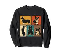 Happy Running Pembroke Welsh Corgi Art rétro pour Chien Sweatshirt