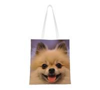 Happy Sac fourre-tout en toile avec motif imprimé sur toute la surface, grand sac fourre-tout réutilisable avec double poignée, sac de plage, sac de week-end