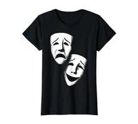 Happy Sad Face Masque Cinéma Théâtre T-Shirt Graphique avec Valeur