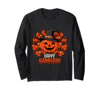 Happy Samhain Halloween Citrouille Wicca Wiccan Witch Manche Longue