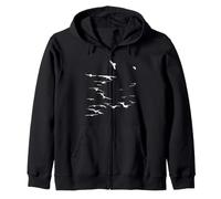Happy Seagulls Flying in The Sky Silhouette Blanche Sweat à Capuche
