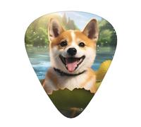 Happy Shiba Inu Médiators de guitare élégants et durables, trois types de médiators fins, moyens et lourds (12 pièces), adaptés pour guitare, basse, guitare électrique, ukulélé,
