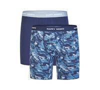 Happy Shorts Boxers bleu / bleu ciel / blanc, Taille L