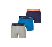 Happy Shorts Boxers bleu / bleu marine / gris / orange, Taille M