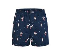 Happy Shorts Boxers 'Christmas' bleu foncé / rouge vif / blanc, Taille S