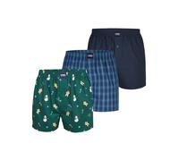 Happy Shorts Boxers 'Christmas' bleu marine / émeraude / mélange de couleurs, Taille L