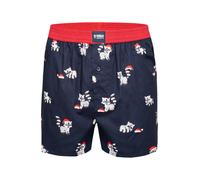 Happy Shorts Boxers 'Christmas' bleu marine / gris clair / rouge / blanc, Taille S