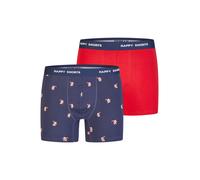 Happy Shorts Boxers 'Christmas' bleu marine / rouge feu, Taille L
