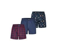 Happy Shorts Boxers 'Christmas' bleu marine / vert / rouge foncé / blanc, Taille XL