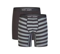 Happy Shorts Boxers gris / noir, Taille XL