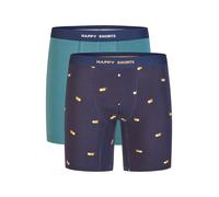Happy Shorts Boxers ' Jersey Long ' turquoise / bleu foncé, Taille M