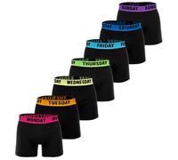 Happy Shorts Boxers 'Monday Sunday' bleu / violet / rouge / noir, Taille L