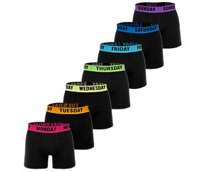 Happy Shorts Boxers 'Monday Sunday' bleu / violet / rouge / noir, Taille L