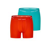 Happy Shorts Boxers turquoise / rouge orangé / blanc, Taille XL