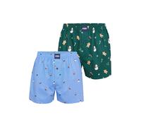 Happy Shorts Boxers ' XMAS ' bleu clair / vert, Taille XL