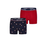 Happy Shorts Boxers 'Xmas' bleu foncé / abricot / rouge vif / blanc, Taille M