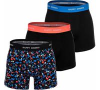 Happy Shorts Caleçon boxeur pour hommes, 3er Pack - Jersey rétro, Logobund Neon Colour Splashes M