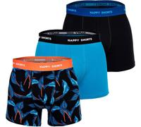 Happy Shorts Caleçon boxeur pour hommes, 3er Pack - Retro Jersey, Logobund Leaves L