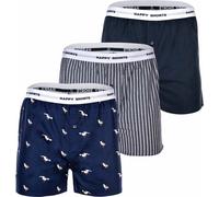 Happy Shorts Herren Web-Boxershorts, 3er Pack - Caleçon américain, Baumwolle Bird 2XL