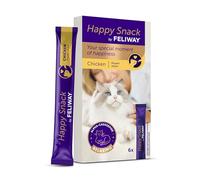Happy Snack by FELIWAY - Boîte de 6 Sticks. Relaxez Votre Chat Autour d'un Moment de complicité Présenté sous Forme de friandise onctueuse.