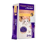 Happy Snack by FELIWAY - Lot de 24 sachets apaisants délicieux et crémeux - Aide Les Chats à se Sentir Plus calmes et à améliorer Leur Lien.