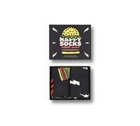 Chaussettes Happy Socks Blast Off Burger noir rouge blanc (2 paires) - 36-40