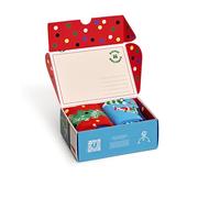 Happy Socks 2-Pack Happy Holidays, chaussettes de Noël pour homme et femme, coffret cadeaux avec des chaussettes chaudes imprimés à neige taille 36-40