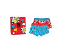 Happy Socks 2-Pack Super Dad Short Boxers Gift Set, Blue, Red, Small (Lot de 2) Men's