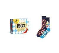 Happy Socks 2-Pack Wurst and Beer Socks Gift Set Chaussettes, Bleu Clair, 38-42 Mixte