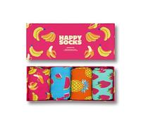 Happy Socks 4-Pack Amazon Banana Box, colorées et amusantes, chaussettes pour homme et femme, Vert-Bleu-Orange-Jaune-Rose (36-40)