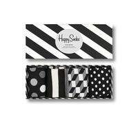 Happy Socks 4-Pack Classic Black & White Set, colorés et amusants, Chaussettes pour homme et femme, Noir-Blanc (36-40)