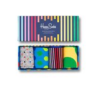 Happy Socks 4-Pack Colorful Classics Socks Set, colorées et amusantes, chaussettes pour homme et femme, Bleu-Rose-Jaune-Vert-Rouge-Orange-Gris (36-40)