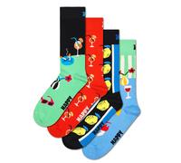 Happy Socks 4er Paquet Unisexe Chaussettes - Cadeau, Classiques, Mixtes Couleurs