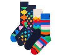 Happy Socks 4er Paquet Unisexe Chaussettes - Cadeau, Classiques, Mixtes Couleurs