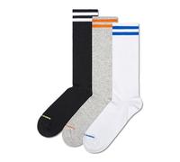 Happy Socks Athletic-Style Crew Lot de 3 paires de chaussettes multicolores, Lot de 3 paires de chaussettes Solid Sport-B, 38-42