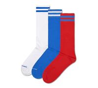 Happy Socks Athletic-Style Crew Lot de 3 paires de chaussettes multicolores, Lot de 3 paires de chaussettes Solid Sport-A, 41-46