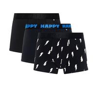 Happy Socks Boxer, 3er Paquet - Caleçons, Coton Stretch, Uni / Gemust