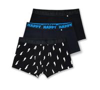 Happy Socks Boxer Court 3-Pack Black and Whites Coton Homme Noir M